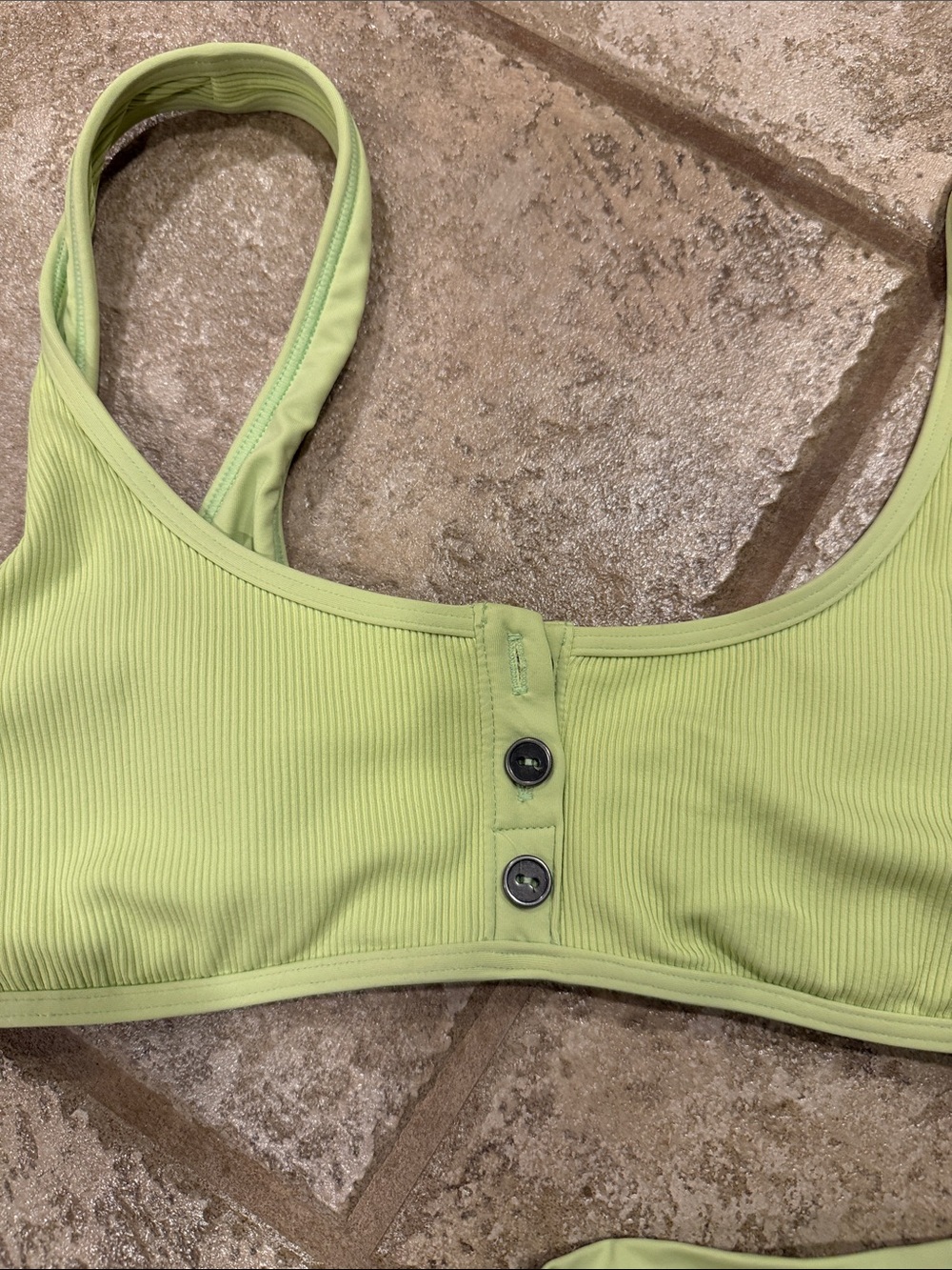 l*space Ribbed Scoop Bikini Set in Light Green - Picture 4 of 6
